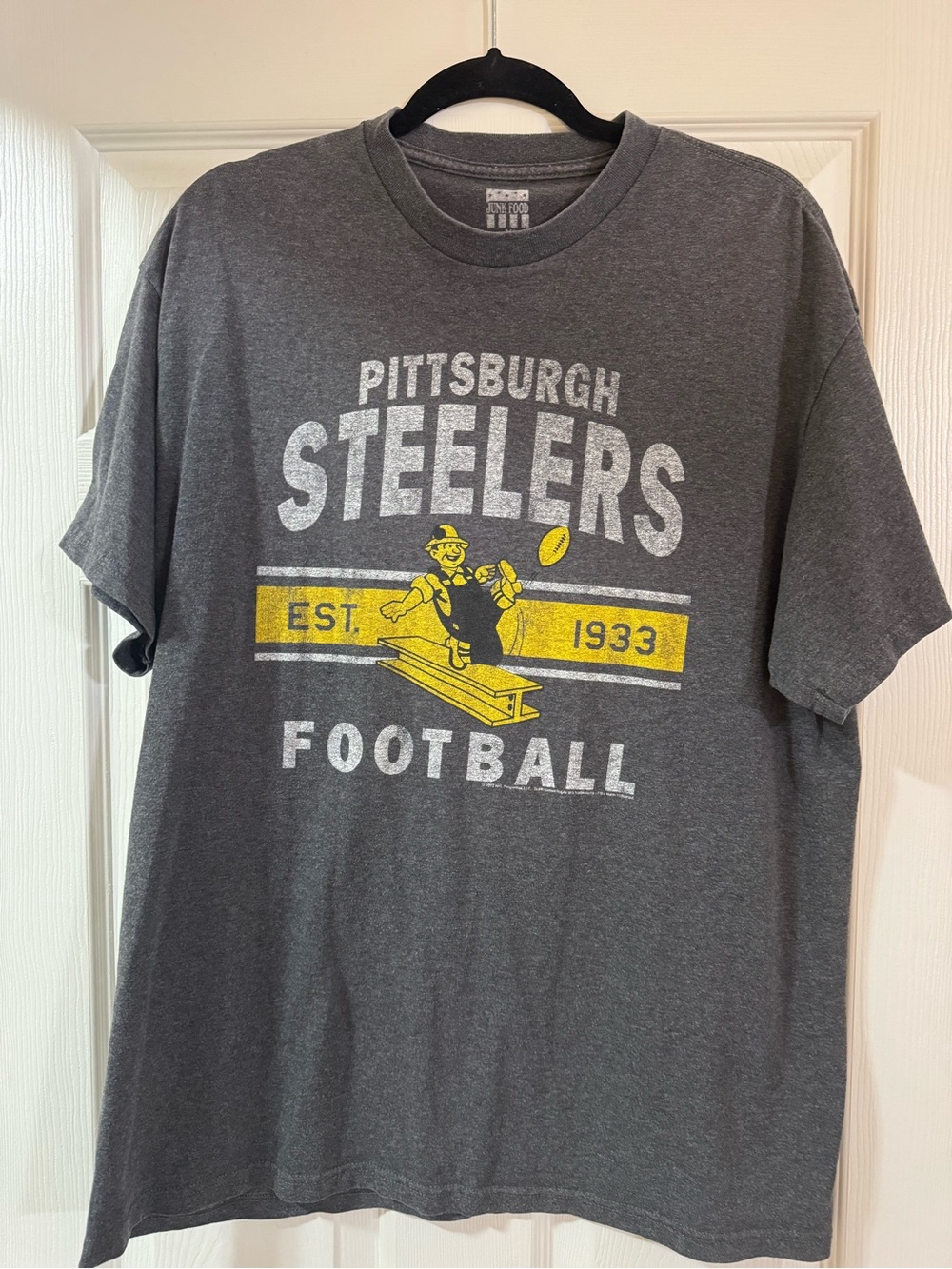 Junk Food Clothing Men’s Gray Steelers